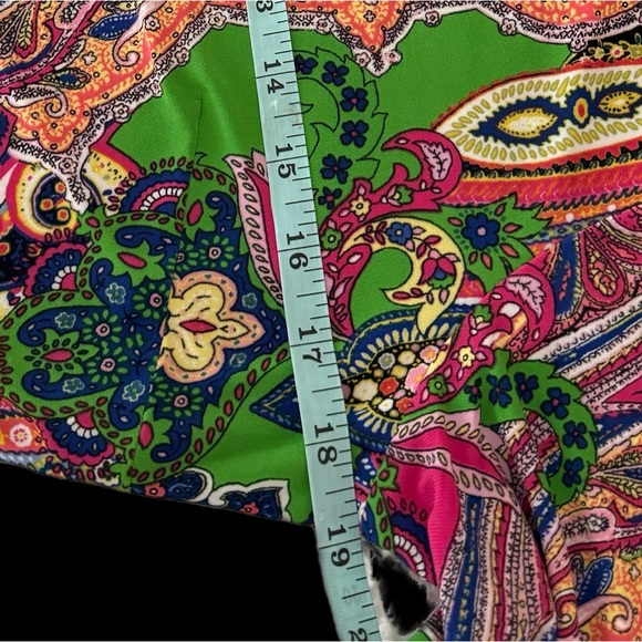 NWT TOMMY HILFIGER A Line Dress Size 8 Medium Colorful Paisley Bell Sleeve Boho - Picture 7 of 12